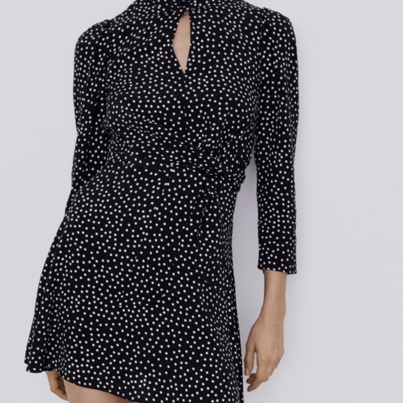 micro dot mini dress zara